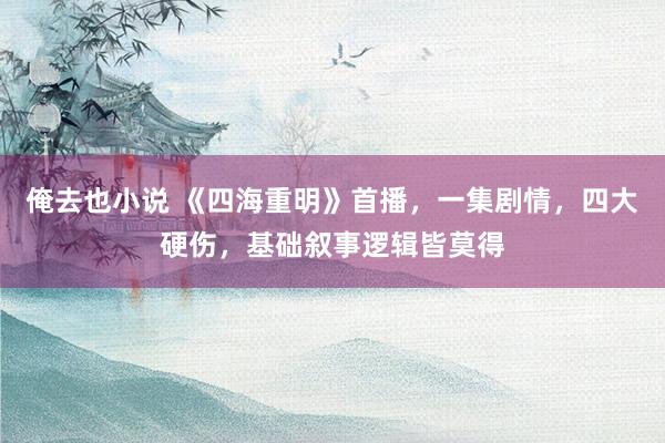 俺去也小说 《四海重明》首播，一集剧情，四大硬伤，基础叙事逻辑皆莫得