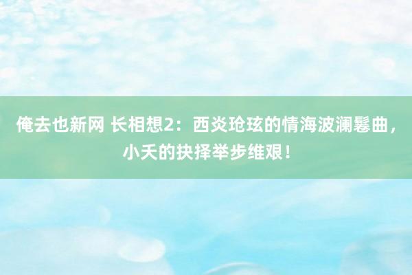 俺去也新网 长相想2：西炎玱玹的情海波澜鬈曲，小夭的抉择举步维艰！