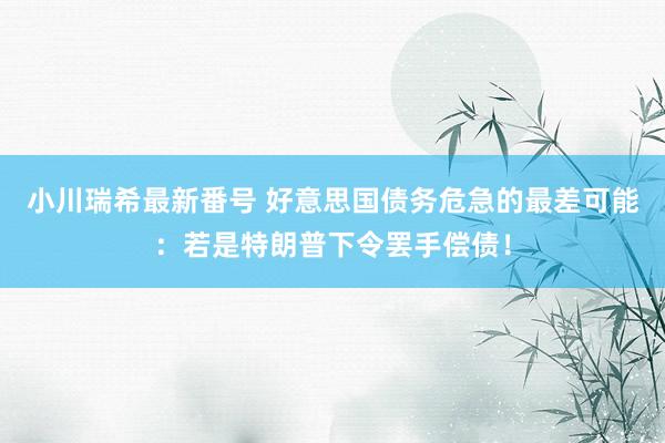 小川瑞希最新番号 好意思国债务危急的最差可能：若是特朗普下令罢手偿债！