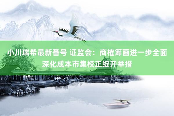 小川瑞希最新番号 证监会：商榷筹画进一步全面深化成本市集校正绽开举措