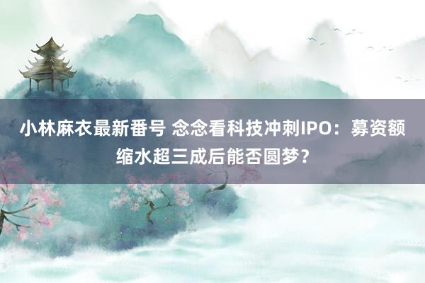 小林麻衣最新番号 念念看科技冲刺IPO：募资额缩水超三成后能否圆梦？