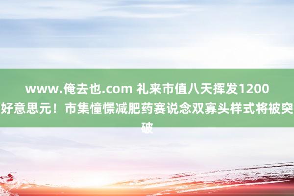 www.俺去也.com 礼来市值八天挥发1200亿好意思元！市集憧憬减肥药赛说念双寡头样式将被突破