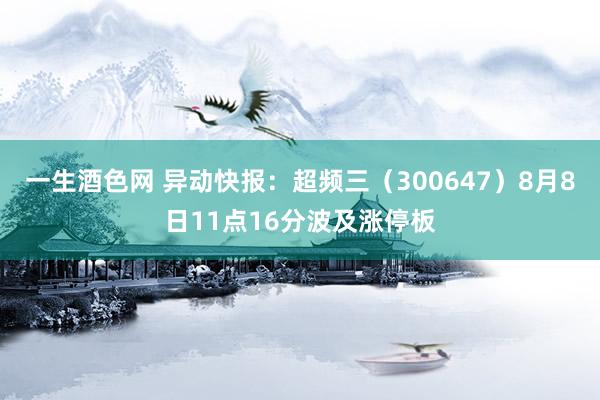 一生酒色网 异动快报：超频三（300647）8月8日11点16分波及涨停板