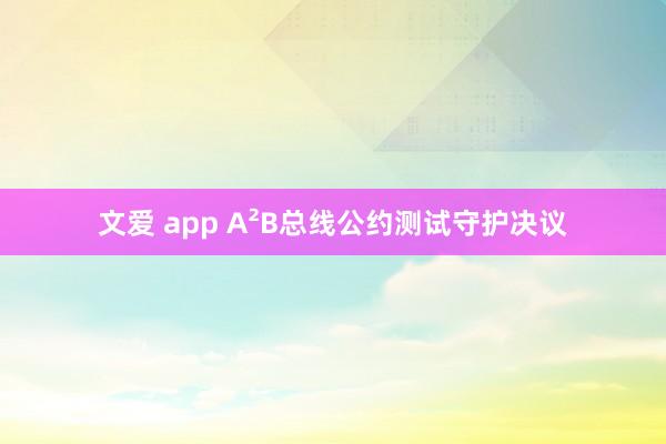 文爱 app A²B总线公约测试守护决议