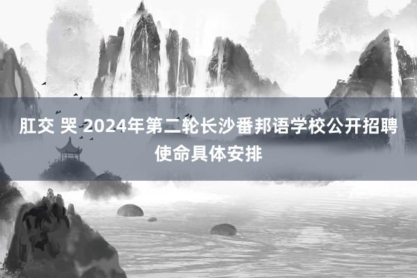 肛交 哭 2024年第二轮长沙番邦语学校公开招聘使命具体安排